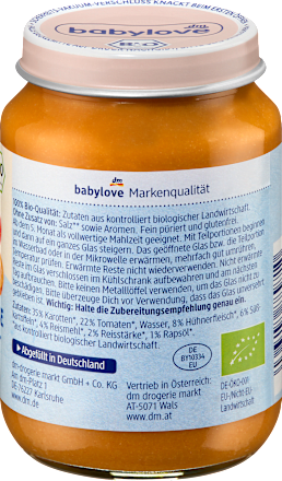 Omogeneizzato di verdure, riso e pollo babylove