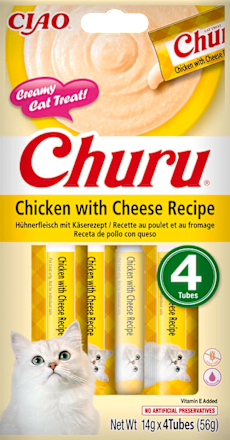 Kremowy przysmak dla kota o smaku kurczaka z serem Churu, 4 sztuki CIAO