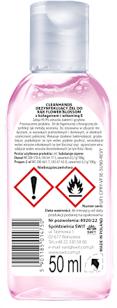 Żel antybakteryjny do rąk z kolagenem i witaminą E CleanHands