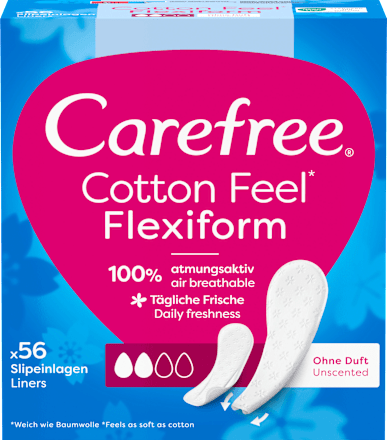 Slipeinlagen Cotton Feel Flexiform ohne Duft Carefree