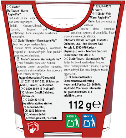 Duftkerze im Glas Warm Apple Pie glade