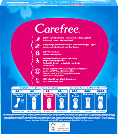 Slipeinlagen Cotton Feel Normal ohne Duft Carefree