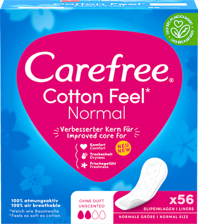 Slipeinlagen Cotton Feel Normal ohne Duft Carefree