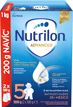 pokračovací mléčná kojenecká výživa 5 Advanced 35m+, 3 x 1 000 g Nutrilon