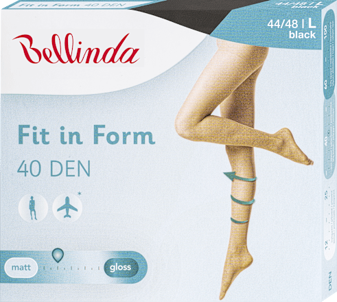 punčochové kalhoty FIT in FORM, velikost 48, černá Bellinda