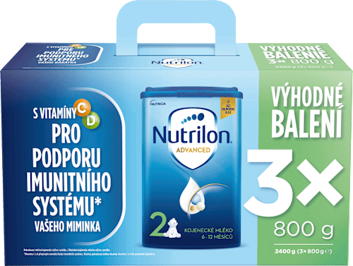 pokračovací mléčná kojenecká výživa 2 Advanced 6m, 3 x 800g Nutrilon