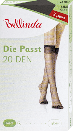 Dokolenke Die Passt, 20 DEN, črne, univerzalna velikost (2 para) Bellinda