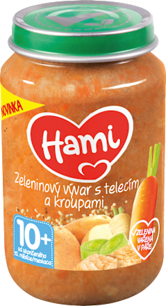 příkrm Zeleninový vývar s telecím a kroupami Hami