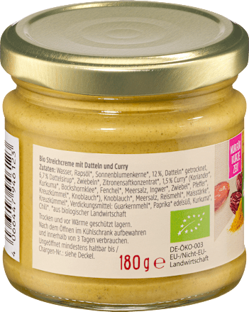 Cremă tartinabilă curmale și curry ECO dmBio