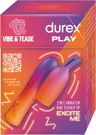 Play vibrátor 2 v 1 se stimulační špičkou durex
