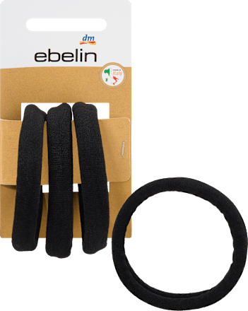 Gumki do włosów czarne, szerokie ebelin