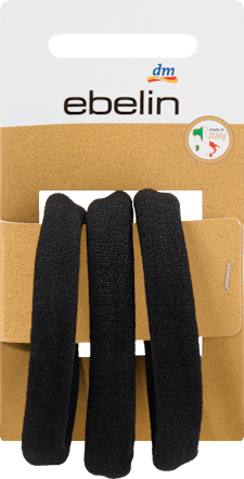 Gumki do włosów czarne, szerokie ebelin