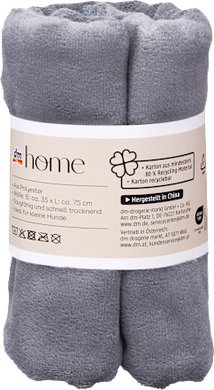 Handtuch für Hunde aus Polyester, dunkelgrau (35x75 cm) dm home