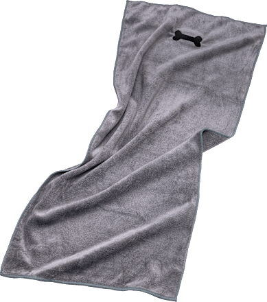 Handtuch für Hunde aus Polyester, dunkelgrau (35x75 cm) dm home