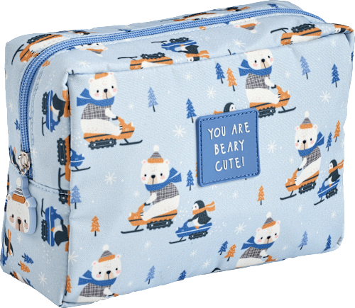 Kulturtasche Kinder blau Eisbär/Pinguin "You are Beary Cute!" Vito & Joe