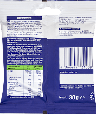Wafer bites proteici alla nocciola e cacao Sportness