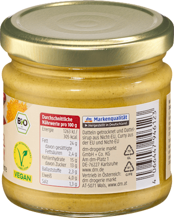Streichcreme Dattel Curry dmBio