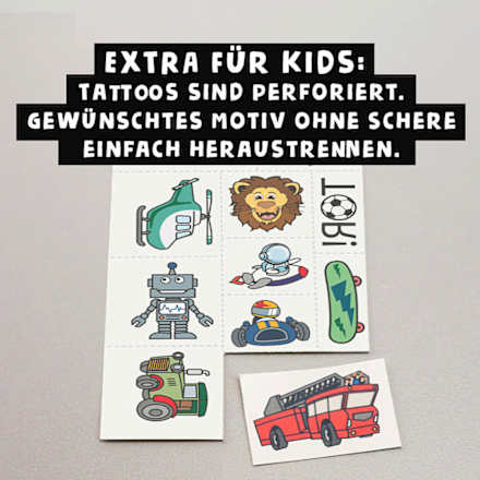 Kinder Haut-Tatoos temporär grün Set 30tlg. MINICO
