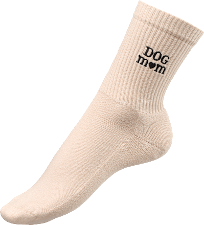 Crew Socken Dog Mom beige Gr. 36-41 Fascino