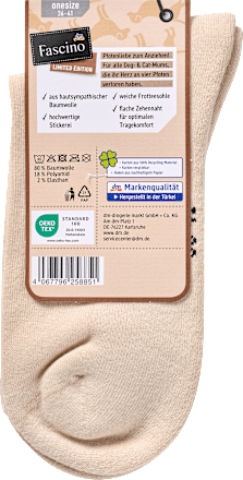 Crew Socken Dog Mom beige Gr. 36-41 Fascino