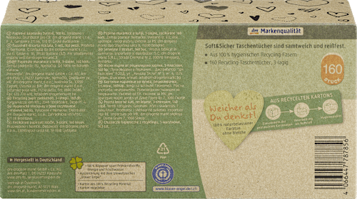 Papír zsebkendő dobozos, újrahasznosított papírból, 3 rétegű, többféle Soft&Sicher