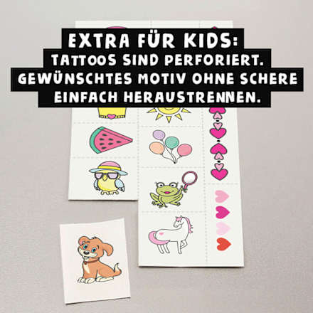 Kinder Haut-Tatoos temporär lila Set 30 tlg. MINICO