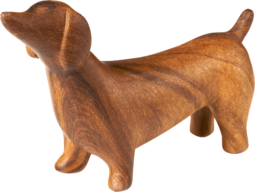 Dackel aus Keramik in Holzoptik, braun (16x10x5 cm) BOLTZE