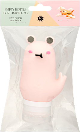 Tároló flakon utazáshoz, Pink állatka 90 ml DEL