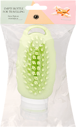 Tároló flakon utazáshoz, masszázskefével, 90 ml DEL