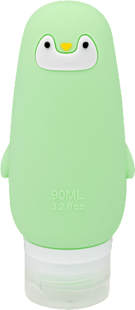 Tároló flakon utazáshoz, Zöld pingvin, 90 ml DEL