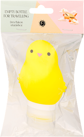 Tároló flakon utazáshoz, Sárga csibe, 90 ml DEL