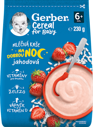 Mliečna kaša jahodová Dobrú noc Gerber Cereal