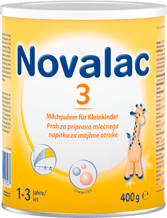 Prah za pripravo mlečnega napitka za majhne otroke, nadaljevalno mleko 3, 1-3 let Novalac