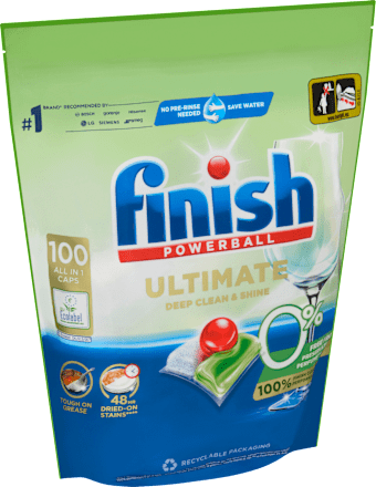 Tablety do umývačky riadu Powerball Ultimate 0% Deep Clean & Shine Finish