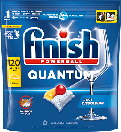 Kapsuly do umývačky riadu Quantum Powerful Clean & Shine Lemon Finish