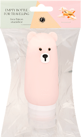 Tároló flakon utazáshoz, Pink maci 90 ml DEL