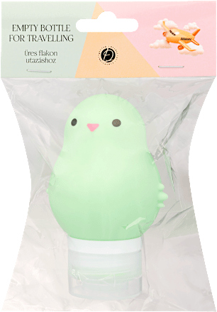 Tároló flakon utazáshoz, Zöld csibe, 90 ml DEL