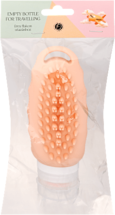 Tároló flakon utazáshoz, masszázskefével, 90 ml DEL
