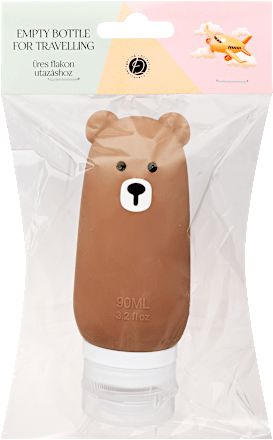 Tároló flakon utazáshoz, Barna maci 90 ml DEL