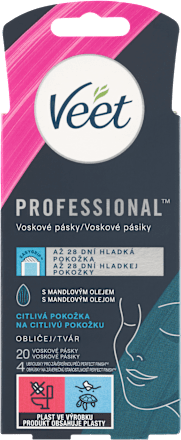 Voskové pásiky na citlivú pokožku tváre Professional Veet