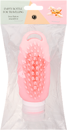 Tároló flakon utazáshoz, masszázskefével, 90 ml DEL