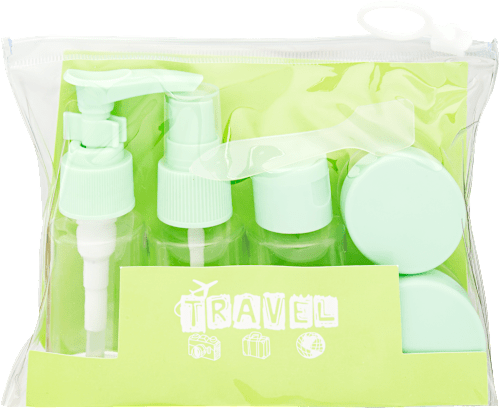 Tároló flakon szett utazáshoz, 6 db DEL