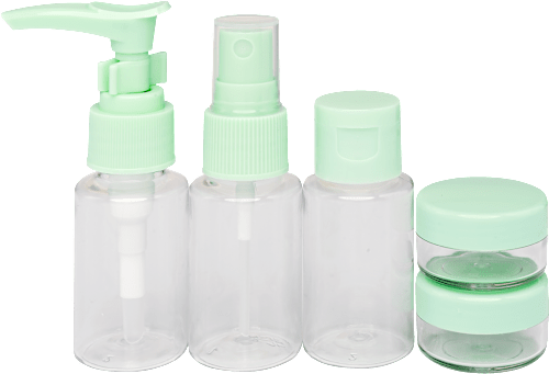 Tároló flakon szett utazáshoz, 6 db DEL