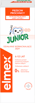 Płyn do płukania jamy ustnej przeciw próchnicy dla dzieci 6-12 lat Junior elmex