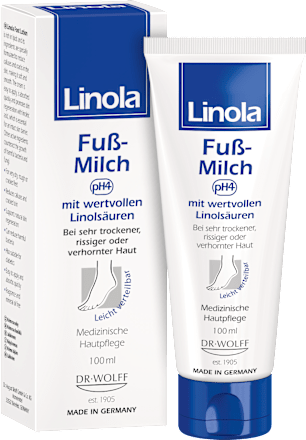 Linola Fuß Milch pH4 mit wertvollen Linolsäuren Linola