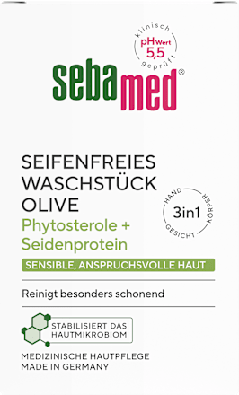 seifenfreies Waschstück mit Olivenöl sebamed