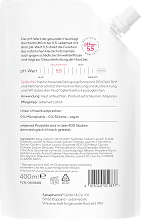 flüssige Waschemulsion, seifenfrei Nachfüllpack sebamed