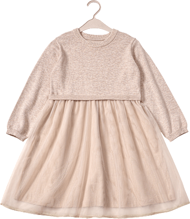 Strickkleid mit Tüllrock, beige, Gr. 116 ALANA