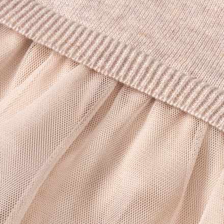 Strickkleid mit Tüllrock, beige, Gr. 122 ALANA