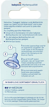 Weithalstrinksauger aus Silikon rund Gr. M babylove